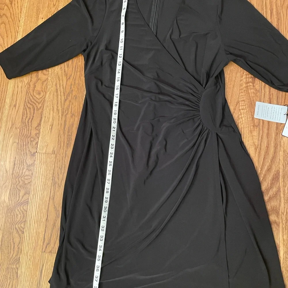 Laundry by Shelli Segal Black V-Neck Sheath Dress Knee Length Women's Size 1X - Picture 7 of 15